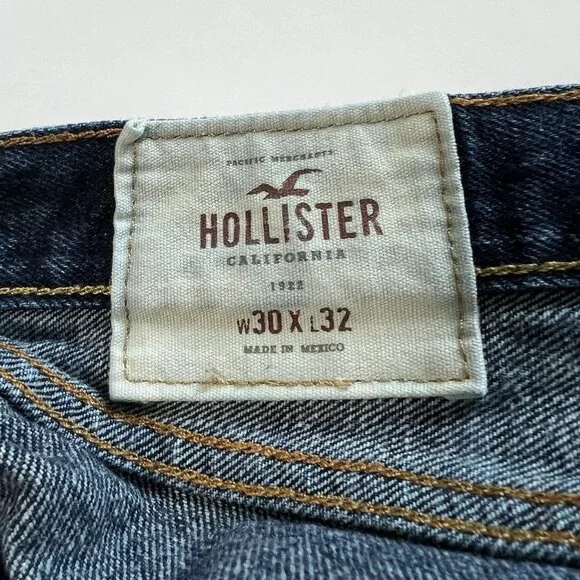 Mens The Hollister Boot Blue Denim Jeans Cotton Button Fly 30X32 Measures 31x31 - Picture 10 of 16